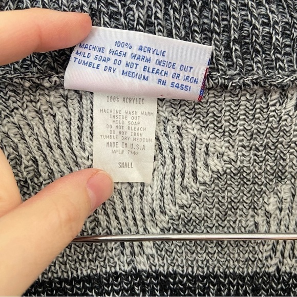 Vintage Southwestern Aztec Tribal Long Line Open Front Knit Cardigan Sweater - Picture 8 of 9